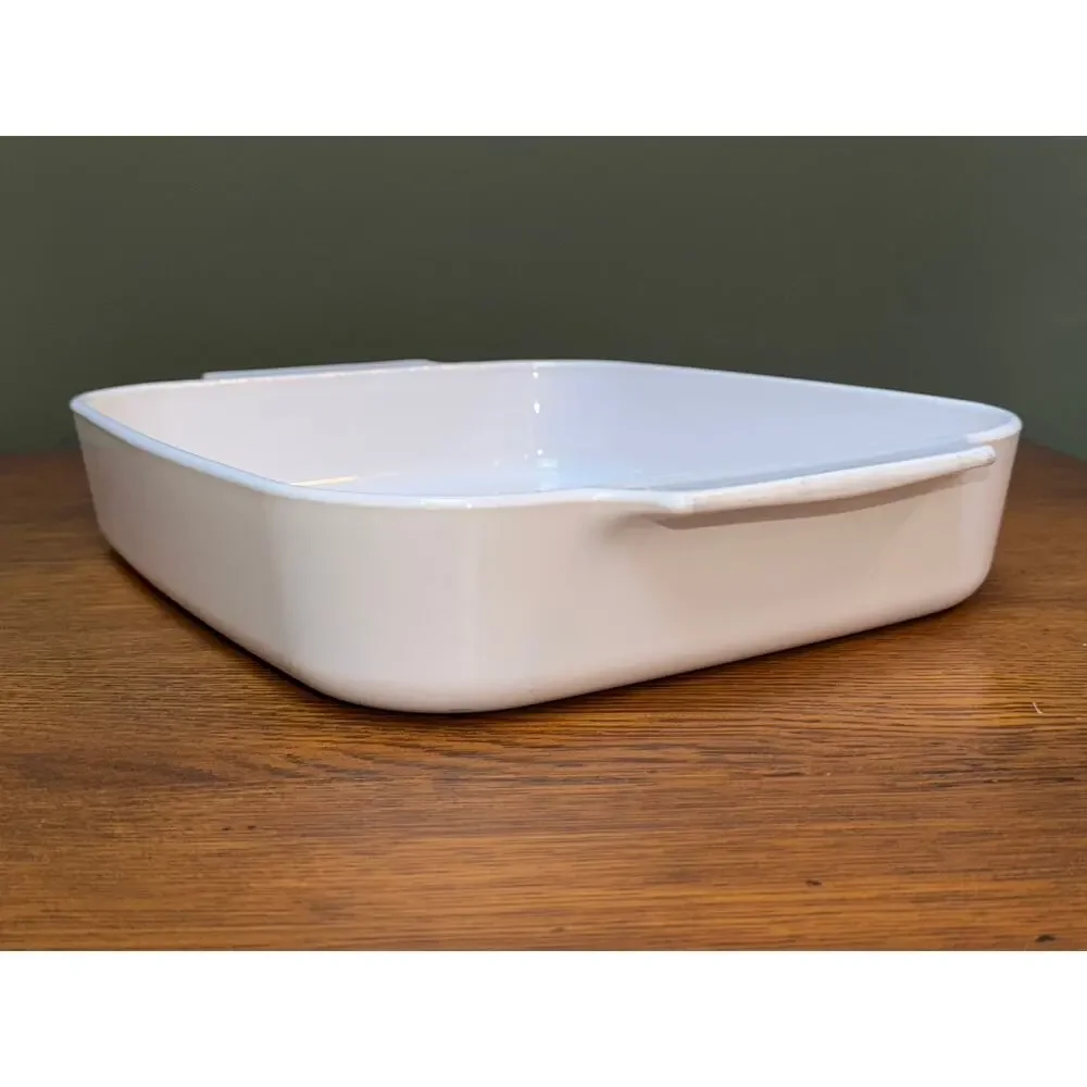 Vintage 4QT CorningWare All White/Just White A-21-BN Baking Dish/ Roaster12x10x2